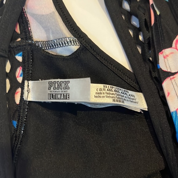 Victoria's Secret PINK Ultimate Lightly Lined Sports Bra Bralette Tropical XS - Picture 3 of 5